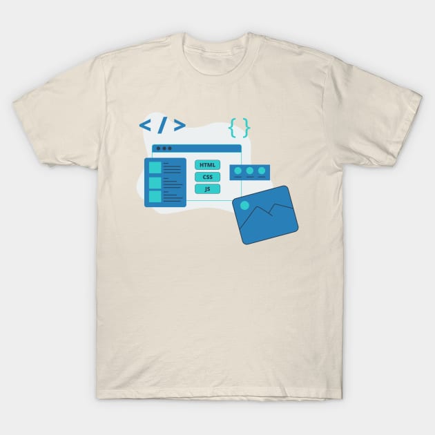 website development flat illustration design T-Shirt by andribrnd